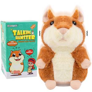 lot 48877 image: Qrooper Talking Hamster - Toddler Stuffed Animal Toys for Boys Girls 2 3 4 5 6 Year Old - Repeats What You Say - Interactive Plush Sensory Companion Toy for Kids Birthday Valentines Day Easter Gifts - Retail $27