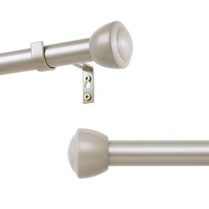 lot 48879 image: MERJULAN 1 Inch Nickel Curtain Rods for Windows 28-48 Inches - Heavy Duty Drapery Rods with Adjustable Rods and Ball Finials - Ideal Room Divider and Outdoor Rod,32-48 - Retail $17