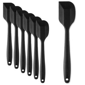 lot 48881 image: 8 Pieces Silicone Spatula, 8.5 inch Non-stick Spatulas with Stainless Steel Core,Heat Resistant-500, Food Grade Silicone, Dishwasher Safe, for Mixing,Cooking,Baking (Black) - Retail $15