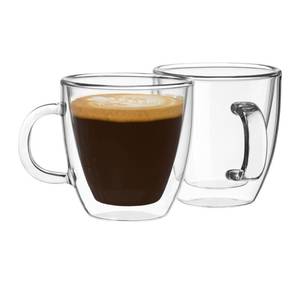 lot 48885 image: Mindful Design Double Wall Insulated Glasses Espresso Cups (Set of 2) - 5.4-Ounce Mugs - Retail $13