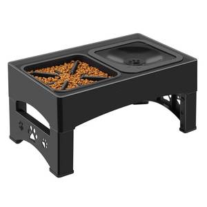 lot 48891 image: GOYJOY Elevated Slow Feeder Dog Bowls,with No Spill Dogs Water Bowl 4 Height Adjustable Raised Dog Bowl Food and Water Bowls with Stand for Small Medium Large Dogs, Cats and Pets