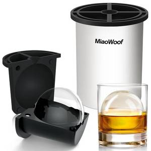 lot 48896 image: Clear Ice Cube Maker, 2.5 Inch Stainless Steel Crystal Large Clear Ice Ball Maker, Silicone Ice Cube Mold for Cocktails, Drinks & Bourbon, Whiskey Gifts for Men (1 Pack) - Retail $10