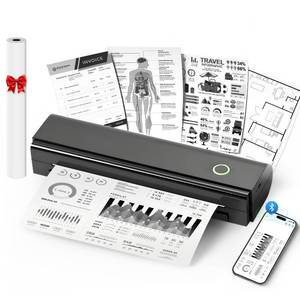 lot 48918 image: NDYIN Portable Printers Wireless for Travel, N80 Wireless Thermal Printer Bluetooth Inkless Printer Support 8.5 X 11 US Letter & A4, Compatible with iOS, Android, Laptop - Retail $40
