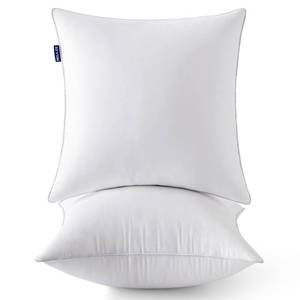 lot 48932 image: MIULEE 20 x 20 Pillow Inserts (Set of 2) -Throw Pillows for Couch Sofa with 100% Cotton Covers - Retail $24