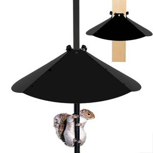 lot 51710 image: PirateAnt 20 Inch Squirrel Baffle for Bird Feeder Pole, Adjustable Opening Size, for Up to 4x4 Inch Wide Wooden Post, Outside Pole Mount Bird House Guard for Outdoor Shepherds Hook. - Retail $19