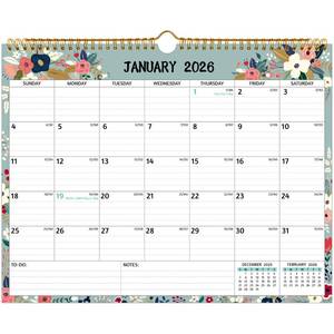 lot 51711 image: Wall Calendar 2026-2027 18 Monthly Calendar 2026, Jan 2026 - Jun 2027, 14.57 x 11.42 In, 2026-2027 Calendar with Ruled Blocks, Thick Paper, Holidays, To-do List Notes - Retail $5