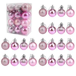 lot 51716 image: Aacehlh 24Pcs Christmas Balls Ornaments for Xmas Christmas Tree,1.2 inches Mini Shatterproof Christmas Tree Decorations Hanging Ball (Pink, 1.23cm) - Retail $7