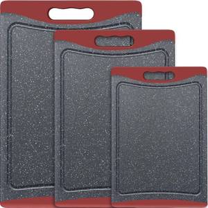 lot 51737 image: Extra Large Cutting Boards, Plastic Cutting Boards for Kitchen (Set of 3) Cutting Board Set Dishwasher Chopping Board with Juice Grooves Easy-Grip Handles, Red, Empune - Retail $27