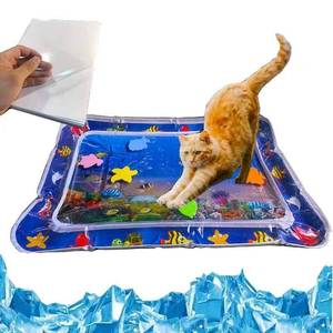 lot 51751 image: HZYICH Upgraded Thickened Cat and Dog Water Play Mat with PVC Scratch protrctor Last for at Least 5959 mins for Playful cat, (Square, Medium) - Retail $13