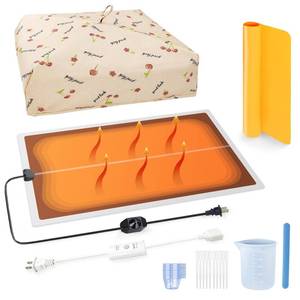 lot 55242 image: Resin Molds Heating Mat Kit 26PCS Epoxy Resin Curing Machine for Resin Molds Shorten Curing Time, Crafts wResin Drying Pad Silicone Mat Cover Timer Resin Supplies for DIY Lovers - Retail $24