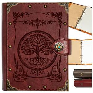 lot 55253 image: DUROTAN Tree of Life Journals Notebook Gift Set-Unique A5 Binder 400 Page Vintage Leather Suitable for Women & Men writing,Poets,Travelers,as a Diary Dnd Gift - Retail $33