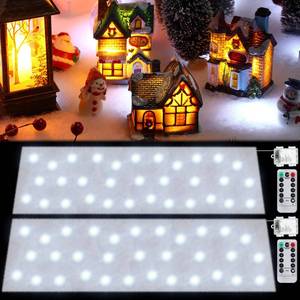 lot 55273 image: Zhengmy 2 Pcs Christmas Snow Blanket with LED Lighted Remote Timer Xmas Table Runner Light Up Fake Snow Artificial Winter Blankets for Christmas Village Holiday Decorations(White,59 x 16 Inch)