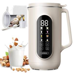 lot 55276 image: KIDISLE 10-in-1 Nut Milk Maker Machine, 35oz Plant-Based Milk & Soup Machine with 12H Delay Start, Self-Clean, Keep Warm Soy, Oat, Almond & More, Cream - Retail $66