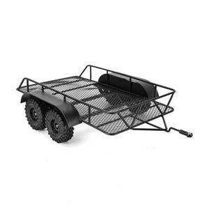 lot 55281 image: INJORA RC Trailer for Hauling Behind Car - Metal Hitch Mount Trailer for 118 RC Crawler TRX4M Defender Bronco K10 High Trail F150, 543geach - Retail $36