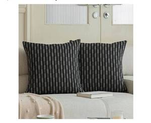 lot 55290 image: Kevin Textile Black Square Pillow Covers 20 x 20 Boho Woven Texture Farmhouse Linen Pillow Covers for Sofa Couch Living Room Bedroom Farmhouse Decor for The Home Housewarming Gifts