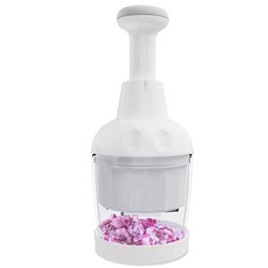 lot 25810 image: Food Chopper, Handheld Veggie Chopper for Vegetable, Onion, Garlic, Nut, Hand Vegetable Cutter, Dishwasher-safe, Stainless Steel Blade, White. - Retail $30