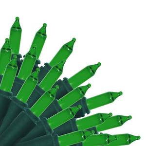 lot 25833 image: Brite Star 100 Count Mini String Christmas Lights, Green - 22 feet IndoorOutdoor Christmas Tree Lights with Green Wire - Retail $11