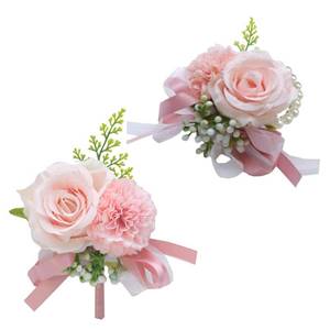 lot 25834 image: YESKY Wrist Corsage and Boutonniere Set for Bride Groom Bridesmaids Groomsmen Wedding Homecoming Flowers Prom Suit Accessories, Rose Boutonniere and Corsage Wristlet Flower - Retail $10