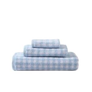lot 25840 image: Laura Ashley - Bath Towels, Absorbent & Fade Resistant Cotton Towels, Dorm Essentials (Ginny Blue, 3-Piece) - Retail $34