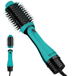lot 25854 image: REVLON One Step Volumizer PLUS Hair Dryer and Styler  More Volume, Less Damage, and More Styling Control for Easy and Fast Salon-Style Blowouts, Plus Travel Friendly (Teal) - Retail $64