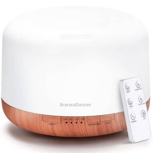 lot 25856 image: InnoGear 500ml Essential Oil Diffuser with Remote Control, Premium Ultrasonic Aromatherapy Diffusers Scent Humidifier Vaporizer Auto-Off Timer for Large Room Home, Yellow - Retail $18