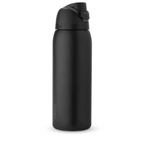 lot 30090 image: Owala FreeSip Insulated Stainless Steel Water Bottle with Straw, BPA-Free Sports Water Bottle, Great for Travel, 40 Oz, Very, Very Dark (Cap Broken) - Retail $37