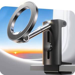 lot 30101 image: Coolpow for Magsafe Airplane Phone Holder Mount Strong Magnet Airplane Travel Essentials Plane Phone Holder Long Flight Essentials,Universal Cell Phone Stand Desk Mounts for iPhone 16 15 Pro Max 14 13 - Retail $10