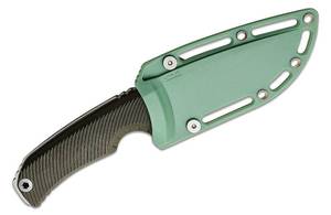 lot 30107 image: SOG Tellus FX Full-Sized Fixed Blade Knife 4.2 Full-Tang CRYO 440C Steel Blade GRN Handle UMS Compatible Sheath, Olive Drab - Retail $38