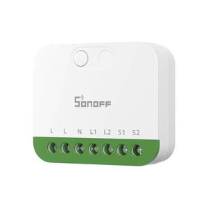 lot 30109 image: SONOFF MINI Duo (Matter Over WiFi) 2 - Channel WiFi Smart Switch, Matter - Enabled, 16A Total Load, Compact for Standard Boxes, Remote & Automated Control - Retail $18