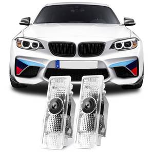 lot 30112 image: Never Fade HD Door Light Logo Projector Compatible with 1234567MXZGT Series Accessories, 2Pcs 3D LED Ghost Shadow Laser Car Courtesy Step Puddle Light (MPerformanceLogo) - Retail $27