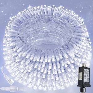 lot 30114 image: Connectable 200 LED String Lights Indoor Outdoor, 66FT Cool White Christmas Lights Waterproof, 13 Modes with Timer, Twinkle Fairy Lights Plug in Clear Wire for Christmas Tree, Bedroom, Classroom Decor - Retail $20