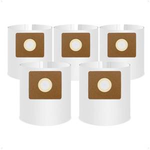 lot 40026 image: 5 Pack Vacuum Bags Replacement for Shop Vac Bags 2-2.5 Gallon Type B 90668 9066800 9066833, All Around EZ QAM70 and CMXZVBE38774, PETOX High-Efficiency Disposable Vaccum Collection Filter Bags - Retail $10