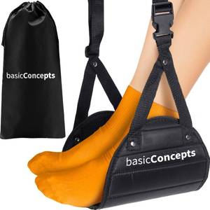 lot 40028 image: BASIC CONCEPTS Airplane Foot Hammock for Plane Travel Essentials - Airplane Travel Essentials, Long Flight Foot Rest - Plane Gadgets - Retail $15