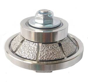 lot 40034 image: HUAYIZHIYUAN 38 Inch E10 45 Degree Bevel Edge Vacuum Brazed Diamond Hand Profiler Router Bit Profile Wheel with 58-11 Thread for Granite Concrete Marble Countertop - Retail $50