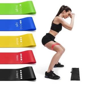 lot 40036 image: Resistance Bands for Working Out, Exercise Bands Resistance Bands Set with 5 Resistance Levels, Multi-Colored Workout Bands for Indoor & Outdoor Fitness, Leg Strength Training, Yoga (Multicolor) - Retail $7
