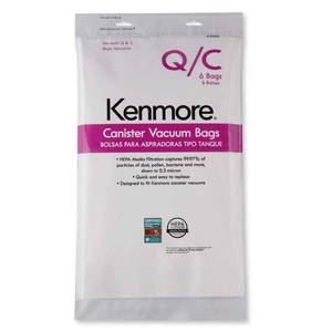 lot 40048 image: Kenmore Canister Vacuum Bags Type Q & C (6) - Retail $19