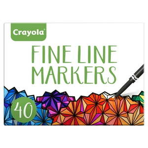lot 40053 image: Crayola Fine Line Markers For Adults  Skinny Markers For Adult Coloring Books  Thin Marker Set  Aesthetic Art Supplies  Relaxing Activities  Gift - Retail $14