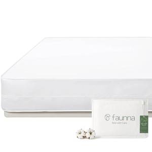 lot 48960 image: FAUNNA Zippered Mattress Encasement, 100% Cotton Bed Bug and Dust Mite Proof Mattress Protector, Hypoallergenic, Antibacterial Protection, Noiseless Zipper, Six-Sided Cover (King 16 Deep) - Retail $55