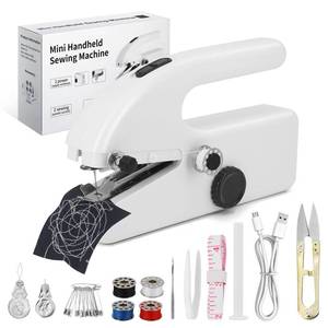 lot 48971 image: Xamanabu Handheld Sewing Machine for Beginners, Portable Mini Sewing Machine with Two Speed Modes, Easy to Operate and Fast Stitch Suitable for Clothes, Fabrics and Quick Home Repairs - Retail $37
