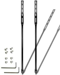 lot 48982 image: Heavy Duty Metal Sign Stakes, Black Steel, 35 Inch Length, Ground Mounting Kit with Hardware, 2 Pack - Retail $27