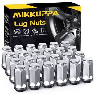 lot 48985 image: MIKKUPPA 24PCS M14x1.5 Skinny Lug Nuts, Chrome 19mm Hex, 1.8 Tall, 23mm Wide, Replacement for 1999-2022 Chevy Silverado 1500, 2009-2022 Traverse, 2007-2022 GMC Acadia Aftermarket Wheel - Retail $24