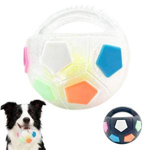 lot 51767 image: The Mellow Dog Calming Ball with Handle, Strong and Durable Interactive Football Shape Balls, Dogs Football Toy for Water Play,Training & Outdoor Games (With Squeaky Tennis Ball Inside) (White) - Retail $18