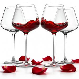 lot 55304 image: LASTURYCX Wine Glasses Set of 4, 18OZ Large Crystal Red Wine Glasses, Hand Blown Vintage Wine Glasses with Thin Rim, Large Bowl, Long Stem, Gifts for Wedding, Valentines Day, Housewarming, Birthday - Retail $37