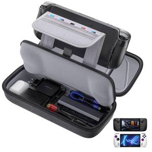 lot 55309 image: JSAUX Carrying Case Compatible with Steam DeckROG Ally, Protective Hard Shell Carry Case Built-in Charger & Docking Station Storage, Portable Travel Bag for Steam Deck OLEDROG Ally X - Retail $26