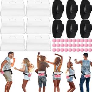 lot 55321 image: Vinsot 6 Sets Baby Shower Games Bridal Funniest Baby Shower Play, Interactive Shaking Balls for Boy or Girl, Table Tennis Twerk Game (Pink) - Retail $35