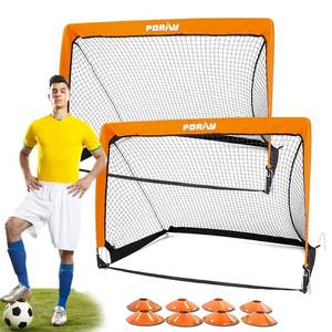 Poray Portable Soccer Goal Net for Kids & Adults,Set of 2,Pop Up 4FT Soccer Goal with 210D Oxford & 8 Field Marker Cones & Extra Stakes,Birthday Gift & Fun for Backyard and Soccer Training - Retail: $60