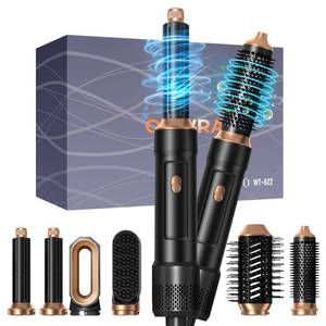 lot 55330 image: 6 in ONE Blow Dryer Brush,Air Curling Iron Round Brush Blow Dryer 800W - Retail $40
