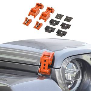 lot 55338 image: RT-TCZ for Wrangler Hood Latches Catch Kit Compatible with 2007-2025 Jeep Wrangler JK JL Gladiator JT Orange Exterior Accessories 2pcs (3-Holes) - Retail $40