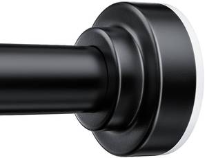 lot 58996 image: TEECK Shower Curtain Rod, 27-76 inch Adjustable Spring Tension Curtain Rod, Never Rust Anti-Slip Shower Curtain Rod for Bathroom, No Drilling, Never Collapse, Easy to Use, Black - Retail $20