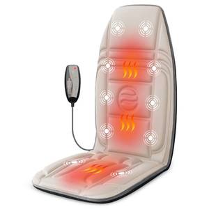 lot 58999 image: Heycool Vibration Back Massager with Heat, Massage Chair Pad with 10 Vibration Motors & 2 Heating Levels, Chair Massager for Recliner, Sofa, Beige - Retail $70